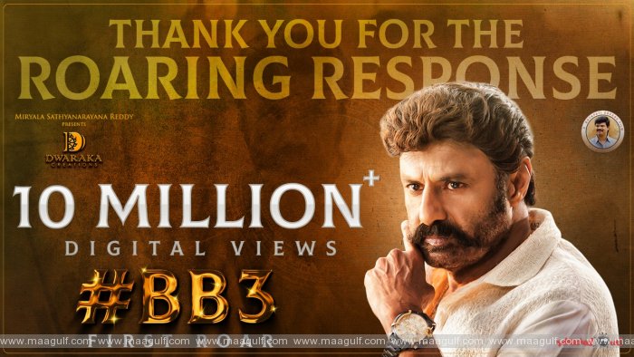 10మిలియ‌న్స్ వ్యూస్ క్రాస్ చేసిన బాల‌కృష్ణ‌, శ్రీ‌నుల BB3 First Roar